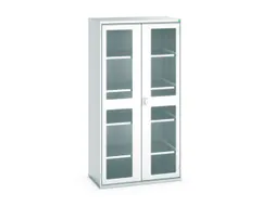 vitrinekast 2000x1050x550mm 4xStalen bodem romp RAL7035 front RAL7035