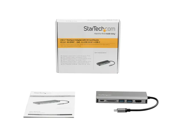 USB-C 6-in-1 Multiport Adapter 4K HDMI 3x USB SD GbE 60W PD