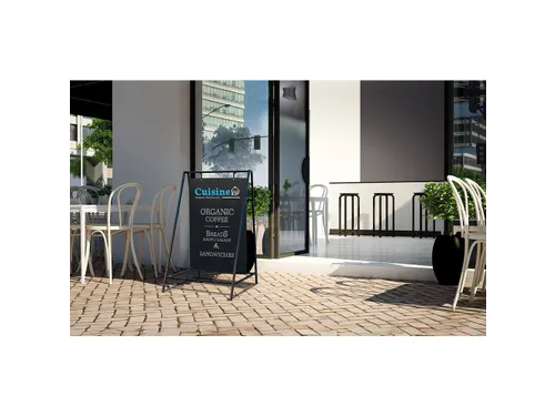 Krijtstoepbord Swing 50x70cm Zwart industrieel frame 15mm