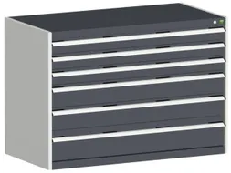 ladekast HxBxD 900x1300x750mm 6laden romp RAL7035 front RAL7016