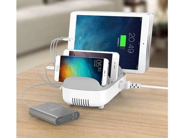 Compulocks 10PUSBDKS-UK, Vrijstaand, Grijs, Wit, Contact, 2,4 A, 100 -