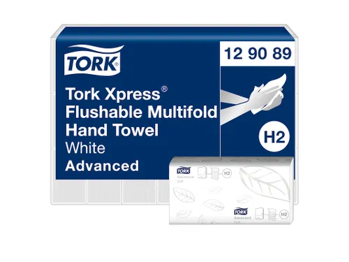 Tork 129089 Xpress Flush Multifold Handdoek 2-Laags Wit H2 Advanced