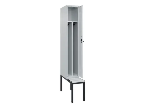 locker met bank,voor scheiding van kleding,HxBxD 2120x300x815mm,1vak