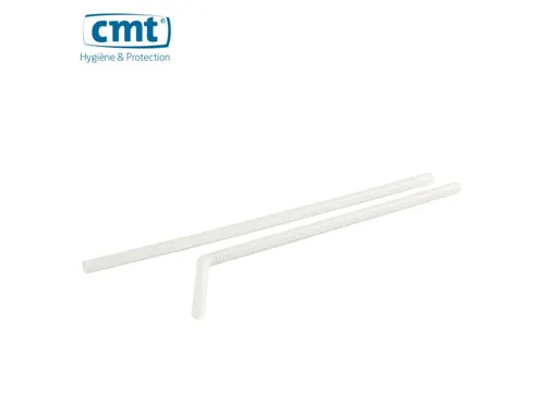 CMT Drinkrietjes Flexibel Plastic wit 21x0.6cm 5000 Stuks