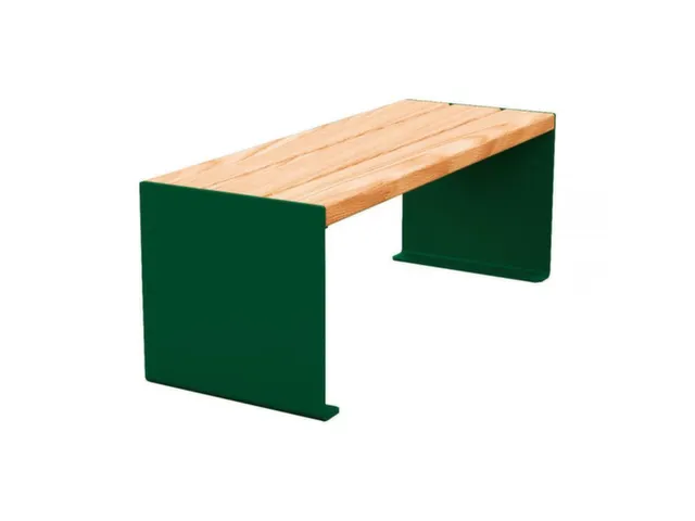 Banc d'extérieur L1200mm 3 lattes chêne clair/RAL6005