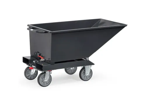 Afvalbakken 4701a 750kg 250 liter Ral7016 Aftapkraan