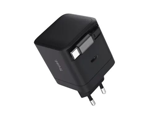 Trust Maxo Intrekbare USB-C-PD-oplader van 65W Zwart