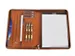DESQ Schrijfmap A4 met rits Bruin kunstleder