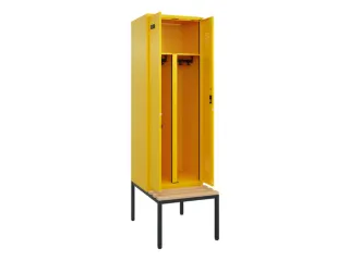 PBM-locker met bank,HxBxD 2120x600x815mm,2vak,vak B 300mm - 1