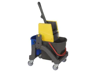 dweilwagen,emmer 1x17l/1x6l ROOD/BLAUW,frame kunststof,4zwenkwielen - 2