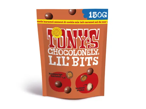 Chocolade Tony's Chocolonely Lil Bits melk karamel zeezout & cookie 15