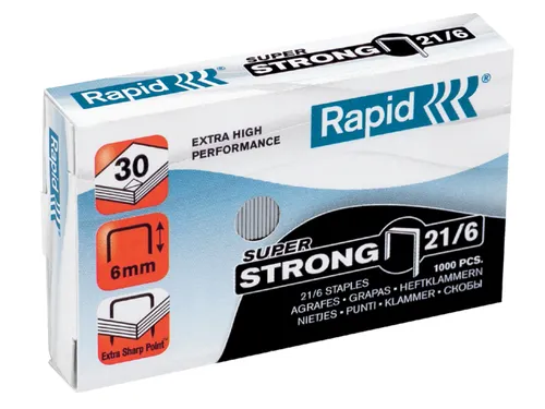 Nieten Rapid 21/6 gegalvaniseerd super strong 1000 stuks