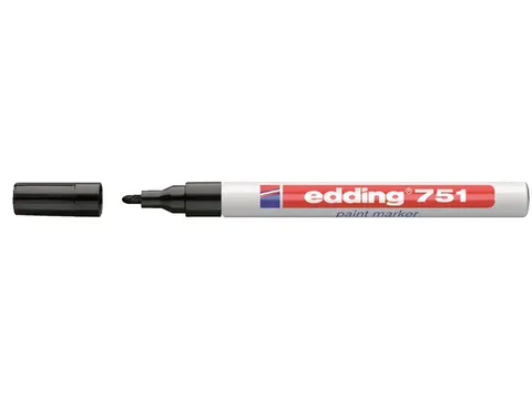 Viltstift edding 751 lakmarker rond zwart 1-2mm