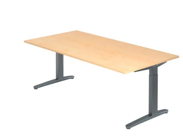 bureau à hauteur réglable HxlxP 680-850x2000x1000mm panneau érable