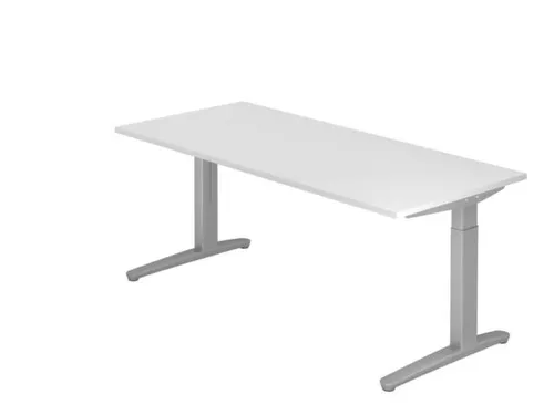 In hoogte verstelbaar bureau,HxBxD 680-850x1800x800mm,blad wit