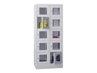lockerkast,HxBxD 1850x800x500mm,2x5vakken,RAL7035,front RAL7035 - 2