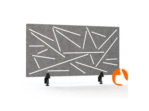 Akoestisch Bureaupaneel met patroon uitsnede 60x120cm Grijs