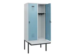 locker met bank,HxBxD 1950x800x815mm,2vak,vak B 400mm,draaigrendel