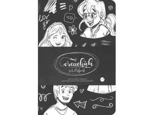 Schetsboek CreaChick Black 108 pagina's Hardcover