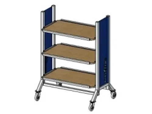 Mobiele Bijzettafel 900x610x1510mm 3verstelbare Uitschuifbare Legborde