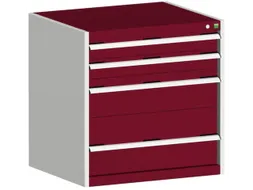 ladekast HxBxD 800x800x525mm 4laden romp RAL7035 front RAL3004
