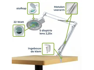 Loeplamp Met Vergrootglas 5 Dioptrie 22w Wit - 6
