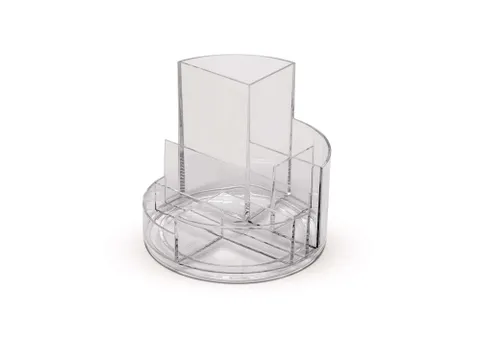 Pennenkoker MAUL roundbox 7 vakken Ø140x125mm transparant