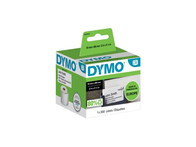 Etiket Dymo Labelprint Visitekaart 89x51mm | LabelprinterEtiketten.nl