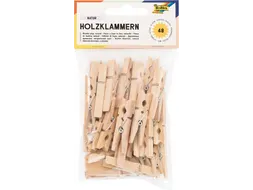 Wasknijper Folia 48 stuks drie formaten hout