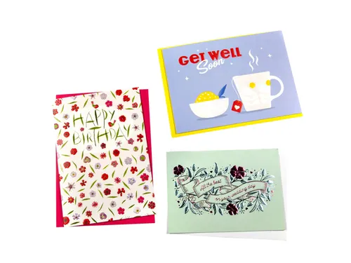 Wenskaart Paperclip diversen engelstalig navulset à 6 stuks