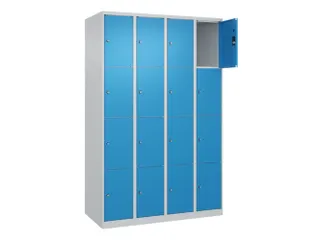 lockerkast,HxBxD 1850x1200x500mm,4x4vakken,vak B 300mm,cil.-slot - 1