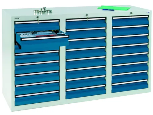 ladekast HxBxD 900x1500x500mm 24laden vergrendeling RAL7035 RAL5010