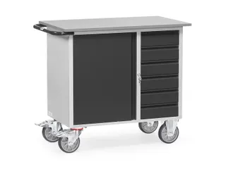Werkplaatswagens Van Staalplaat 2450 Ral7035 Front Ral7016 6 Laden - 1