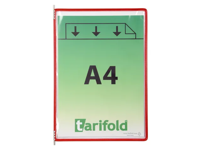 Zichtpaneel Tarifold A4 verticaal 230x343mm Rood 10 stuks