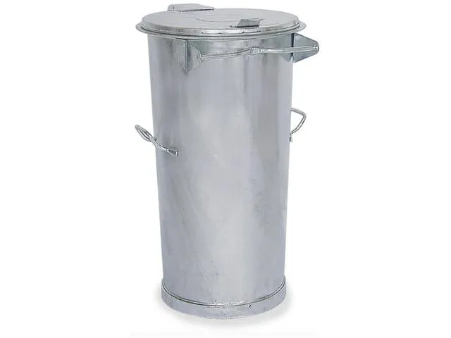 Vuilnisbak Staal 110 liter Ø Boven/Onder 500/390mm H870mm 2Handgrepen