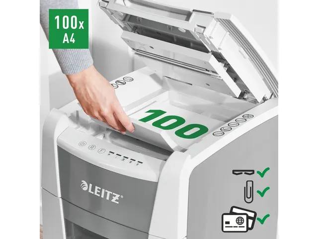 Papiervernietiger Leitz IQ Auto+ Small Office 100 P-4 snippers 4x28mm