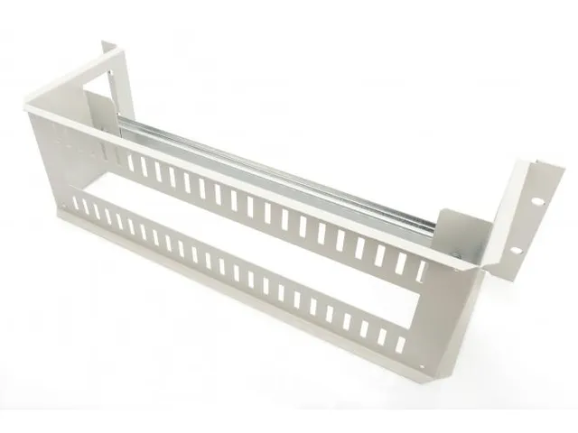 DIN-railsteun 3U 135x480x150mm inclusief DIN-rail (35x390mm) Grijs