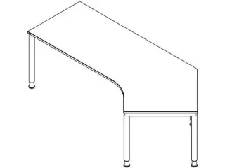 In hoogte verstelbaar hoekbureau 680-820x2370x1130mm kersen alu - 1