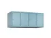 opzetkast,v. locker,4vak.,vak B 300mm,HxBxD 500x1200x500mm
