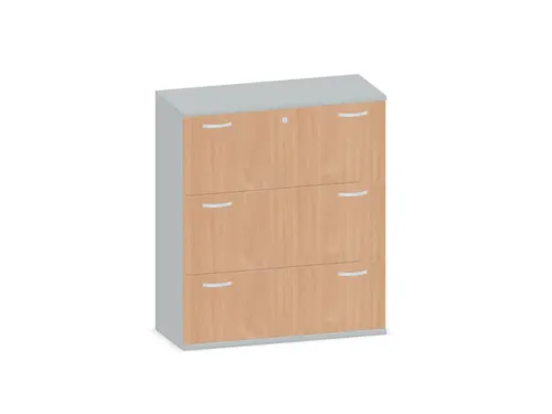 hangmappenkast 1150x1000x430mm 3hangmappenframes Lichtgrijs + Beuken