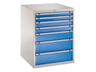 ladekast HxBxD 1000x805x695mm 7laden vergrendeling RAL7035 RAL5012 - 1