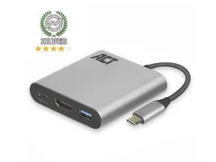 USB-C Multiport Adapter Voor 1 HDMI Monitor Grijs