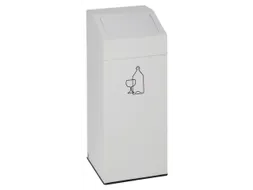 Afvalverzamelaar 45 liter HxBxD 790x320x320mm sticker wit glas RAL9016