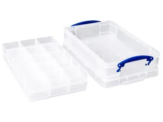 Opbergbox Really Useful 4 liter 30 vakken 395x255x88mm transparant wit - 2