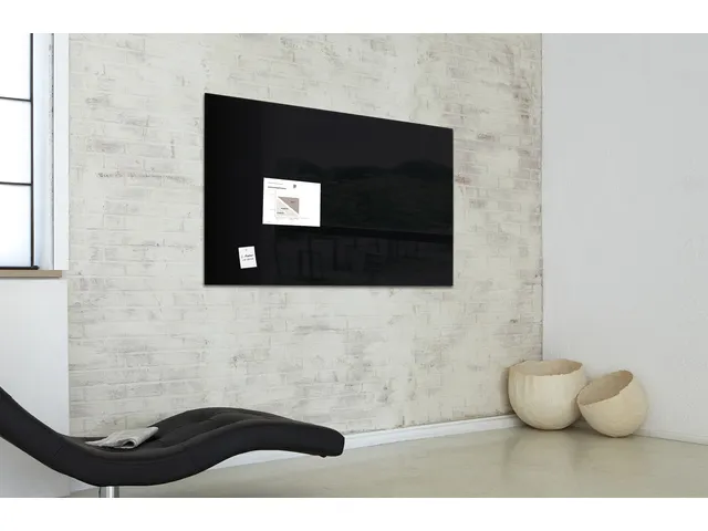 Glas/magneetbord Xl Sigel 120x90 Zwart