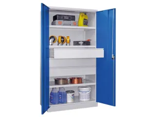 systeemkast,HxBxD 1950x1040x630mm,3xStalen bodem,RAL7035,front RAL5010 - 2
