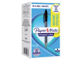 Balpen Paper Mate Flexgrip Ultra medium zwart valuepack 30+6 gratis - 5
