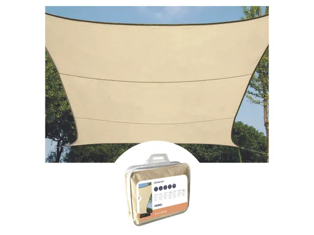 Voile solaire perméable carré 5x5m Champagne