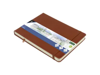 Schetsboek Kangaro A5 landscape cognac PU HC 80 vel 140gr roomwit met - 2