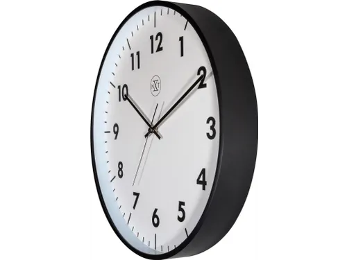 wandklok NXT STIL UURWERK 40cm kunststof wit zwarte cijfers